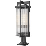 Fortis Outdoor Pier Light - Sand Black / Clear Ribbed