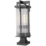 Fortis Outdoor Pier Light - Sand Black / Clear Ribbed