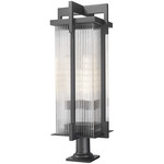 Fortis Outdoor Pier Light - Sand Black / Clear Ribbed