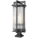 Fortis Outdoor Pier Light - Sand Black / Clear Ribbed