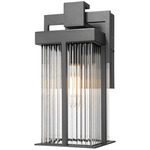Fortis Outdoor Wall Light - Sand Black / Clear Ribbed