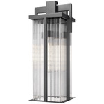 Fortis Outdoor Wall Light - Sand Black / Clear Ribbed