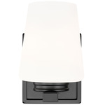 Nextra Wall Sconce - Matte Black / White Opal