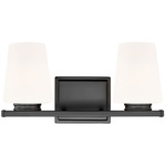 Nextra Bathroom Vanity Light - Matte Black / White Opal