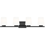 Nextra Bathroom Vanity Light - Matte Black / White Opal