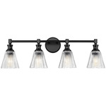 Auden Bathroom Vanity Light - Matte Black / Clear