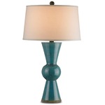 Upbeat Table Lamp - Teal / Off White