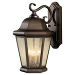 Martinsville Outdoor Wall Sconce - Corinthian Bronze / Clear Seeded