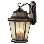 Martinsville Outdoor Wall Sconce - Corinthian Bronze / Clear Seeded