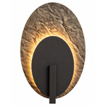 One Color-Select Textured Oval Outdoor Wall Light - Dark Bronze / Brushed Brass