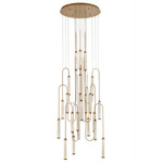 Belvedere Chandelier - Antique Brass / Clear