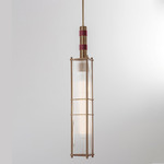 Arbor Pendant - Antique Brass / Textured Oxblood