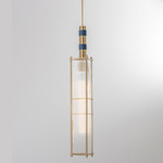 Arbor Pendant - Brushed Brass / Textured Blue