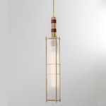 Arbor Pendant - Brushed Brass / Textured Oxblood