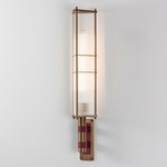Arbor Wall Sconce - Antique Brass / Textured Oxblood