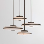 Beran 4 Multi Light Pendant - Dark Bronze / Alabaster