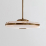 Beran Horizontal Pendant - Antique Brass / Alabaster