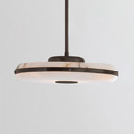 Beran Horizontal Pendant - Dark Bronze / Alabaster