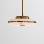 Beran Horizontal Pendant - Antique Brass / Alabaster
