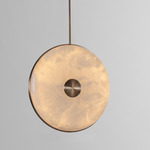Beran Vertical Pendant - Antique Brass / Alabaster
