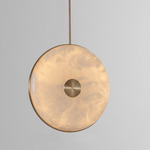 Beran Vertical Pendant - Brushed Brass / Alabaster