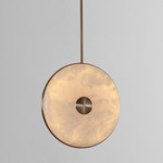 Beran Vertical Pendant - Antique Brass / Alabaster