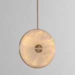 Beran Vertical Pendant - Brushed Brass / Alabaster