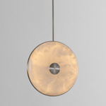 Beran Vertical Pendant - Satin Nickel / Alabaster