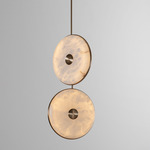Beran Drop Chandelier - Antique Brass / Alabaster