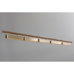 Colt Multi Linear Pendant - Brushed Brass / Satin Hazel