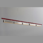 Colt Multi Linear Pendant - Satin Nickel / Textured Oxblood