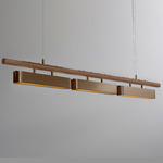 Colt Multi Linear Pendant - Antique Brass / Satin Hazel