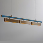 Colt Multi Linear Pendant - Antique Brass / Textured Blue