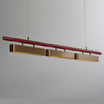 Colt Multi Linear Pendant - Antique Brass / Textured Oxblood