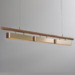 Colt Multi Linear Pendant - Brushed Brass / Satin Hazel