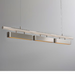 Colt Multi Linear Pendant - Satin Nickel / Textured Cream