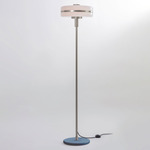 Masina Floor Lamp - Satin Nickel / Textured Blue