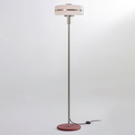 Masina Floor Lamp - Satin Nickel / Textured Oxblood