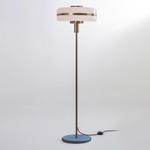 Masina Floor Lamp - Antique Brass / Textured Blue