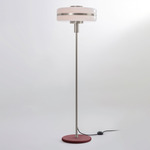 Masina Floor Lamp - Satin Nickel / Textured Oxblood