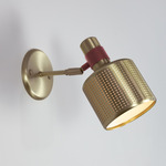 Riddle Wall Sconce - Antique Brass / Textured Oxblood