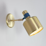 Riddle Wall Sconce - Brushed Brass / Textured Blue
