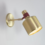 Riddle Wall Sconce - Brushed Brass / Textured Oxblood