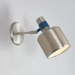 Riddle Wall Sconce - Satin Nickel / Textured Blue
