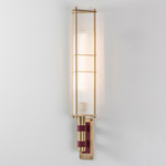 Arbor Wall Sconce - Brushed Brass / Textured Oxblood