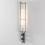 Arbor Wall Sconce - Satin Nickel / Textured Blue
