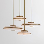 Beran 4 Multi Light Pendant - Antique Brass / Alabaster