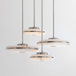 Beran 4 Multi Light Pendant - Satin Nickel / Alabaster