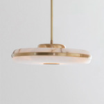 Beran Horizontal Pendant - Brushed Brass / Alabaster