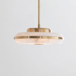 Beran Horizontal Pendant - Brushed Brass / Alabaster